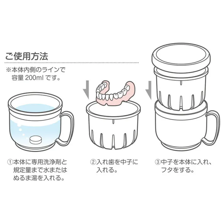 デンタルコップ 小森樹脂【入れ歯 洗浄 ケース 保管 抗菌 食洗機対応 日本製】 イエロー