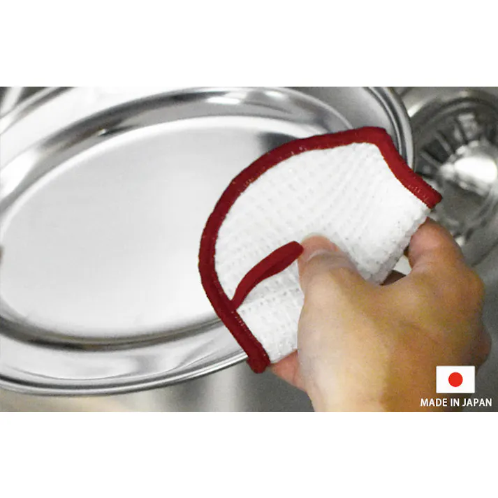 ニットスポンジ 楕円形 三百十日商店 逸品社 シュガーランド【キッチン スポンジ 食器 台所スポンジ ミューファン 速乾 抗菌 防臭 銀イオン 漂白可 洗える】 レッド