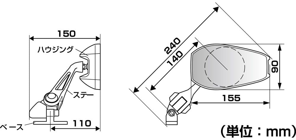 TANAX タナックス カウリングミラー14 NC-004 | 通販 | ホームセンター