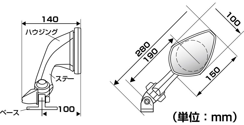 TANAX タナックス カウリングミラーリブラ3 R NC-005R | 通販