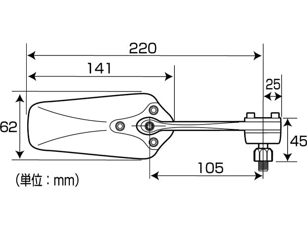 TANAX タナックス リゼットミラー 8mm (ピアノブラック) AMS-104-8