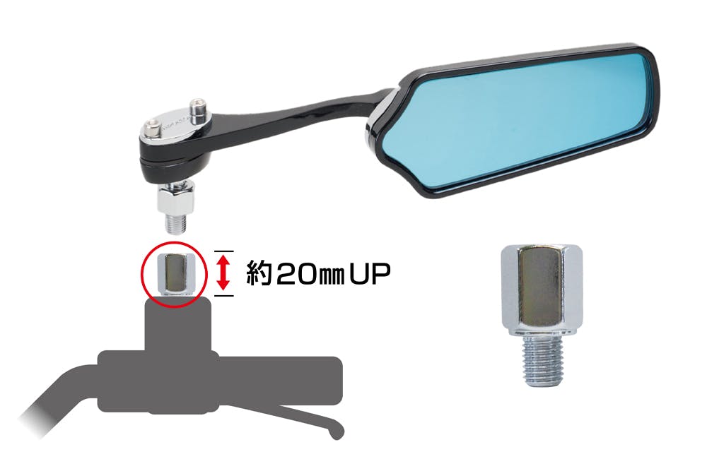 TANAX タナックス リゼットミラー 8mm (ピアノブラック) AMS-104-8