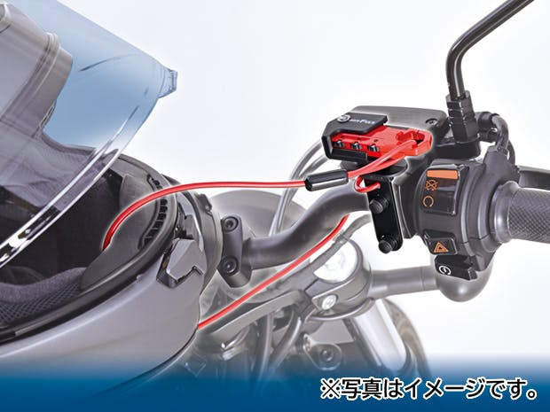 TANAX タナックス ヘルメット用ワイヤーロック ストレート (サックス