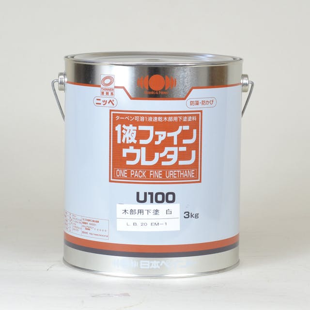 日本ペイント 1液ファインウレタン ホワイト　15kg 1液ファインウレタンU100 （15kg）【ホワイト】 : 塗料の三塗