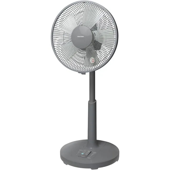 TEKNOS リビング扇風機 DCモーターファン 30cm羽根 収納フルリモコン KI-327DC-GY グレー