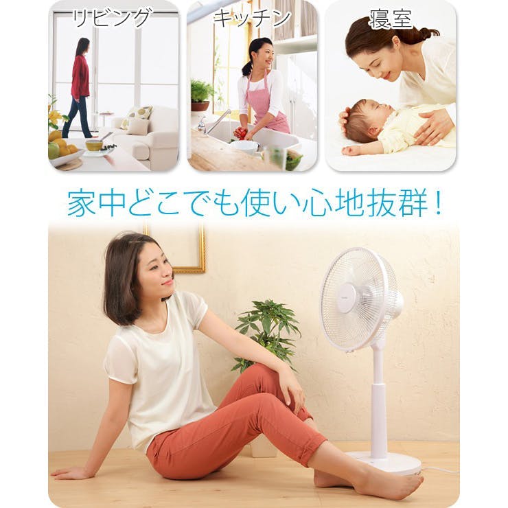 TEKNOS リビング扇風機 DCモーターファン 30cm羽根 収納フル