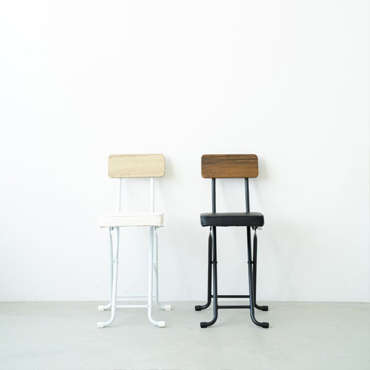 〔6脚セット〕ヴィンテージスツール(ナチュラル/白) 折りたたみ椅子 カウンターチェア スチール イス スツール コンパクト スリム キッチン パイプイス モダ...