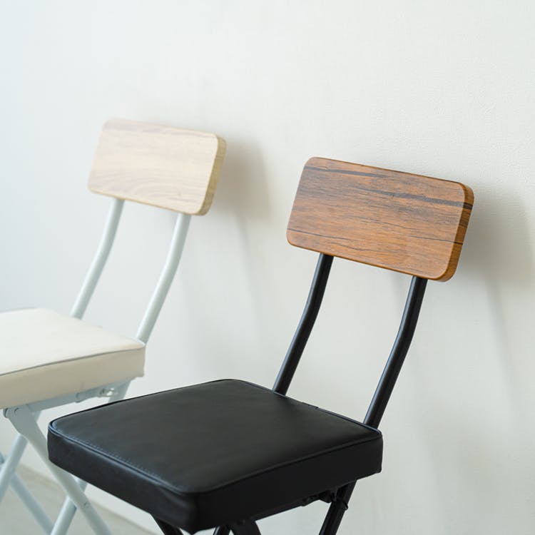 ビンテージチェア　パイプイス ヴィンテージクッションチェア(ナチュラル)】 イス 椅子 スリム