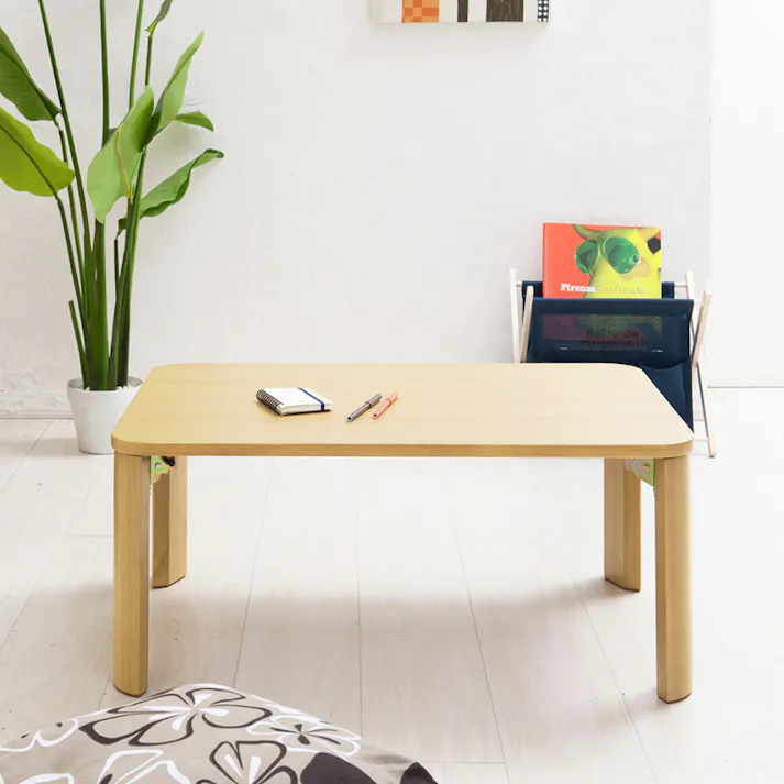 【折りたたみテーブル(75×50cm)(ナチュラル)】机 つくえ デスク 座卓 木製 幅広 ナチュラル シンプル スリム 折りたたみ モダン リビングテーブル 完成品