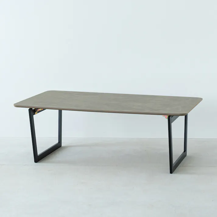 【CASA リビングテーブル(マーブルオリジナル)】 幅110cm×奥行60cm 机 つくえ PCテーブル ローテーブル 折りたたみ 大理石 モルタル リビングテーブル 折れ脚 モダン 韓国風インテリア 完成品