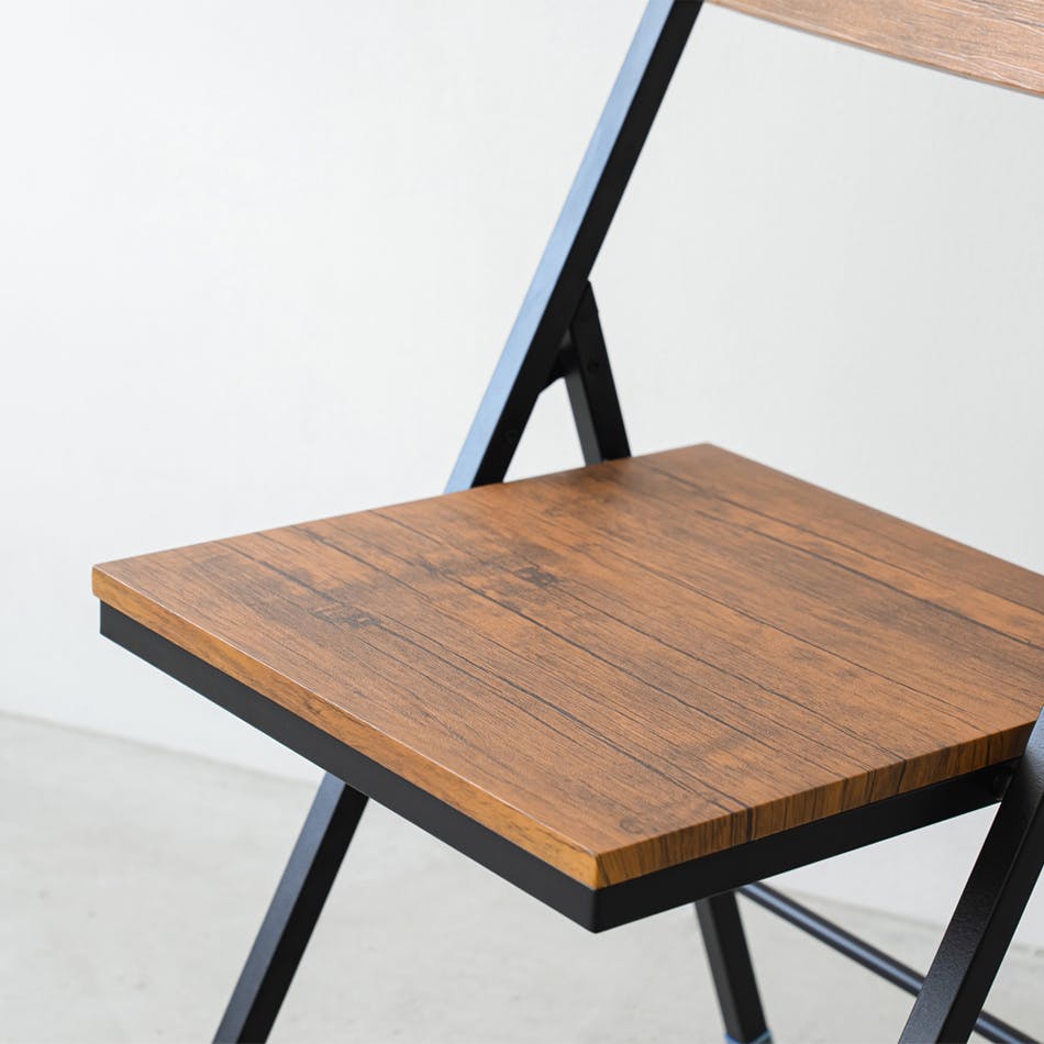 ヴィンテージスクエアチェア(ブラウン/茶)】 折りたたみ イス 椅子