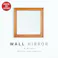 【L型フレームウォールミラー(680×680)(ハニーブラウン)】鏡 かがみ カガミ 天然木 木製 木枠 正方形 スタンドミラー 北欧風 日本製 姿見 高級感 壁掛け モダン 完成品