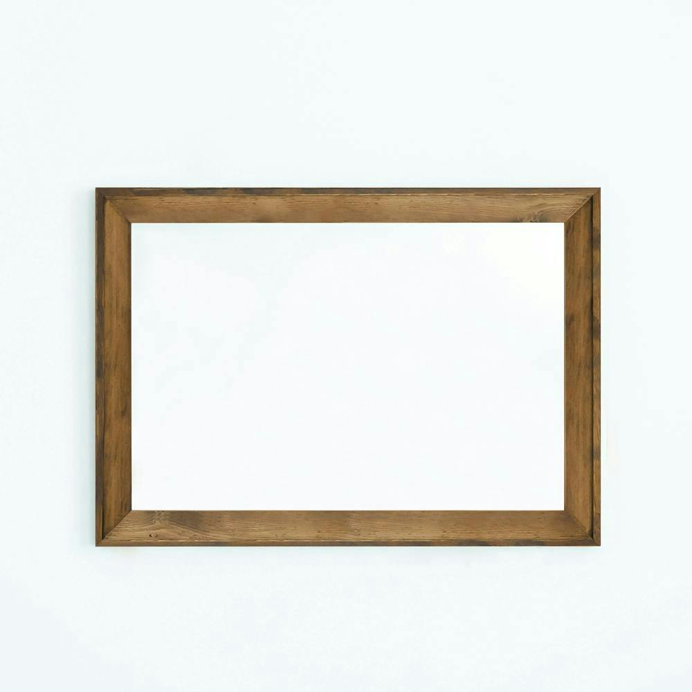 アンティーク　天然木枠のスタンドミラー スタンドミラー 天然木 全身 木枠 90x180cm （ 開梱設置 大きめ