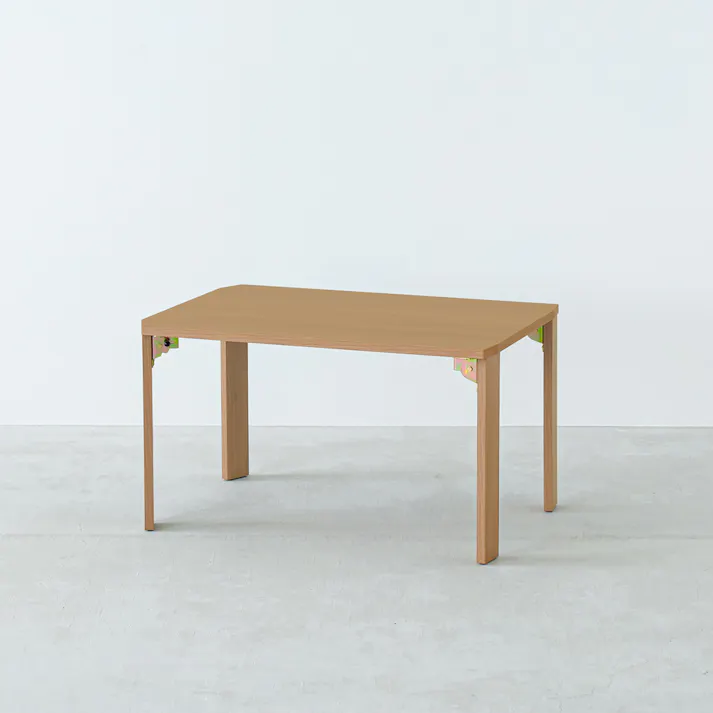 【ライフテーブル60(ナチュラル)】 幅60cm×奥行40cm 机 つくえ ローテーブル 木目 木製 スリム 折りたたみ リビングテーブル 折れ脚 韓国風インテリア 完成品