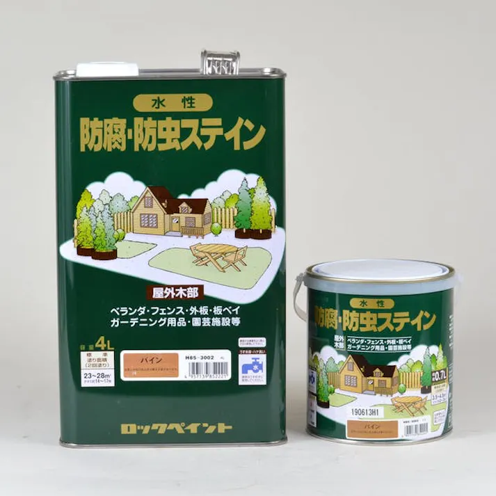 ロックペイント 水性防腐防虫ステイン ブラック (H85-3012) 4L