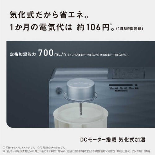 気化式加湿機 ナノイー搭載 ミスティホワイト パナソニック FE