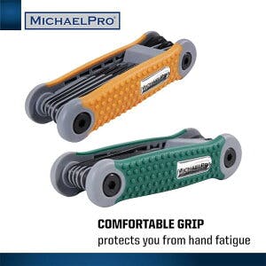 折りたたみ式六角レンチセット SAE メトリック 2個セット 計17サイズ