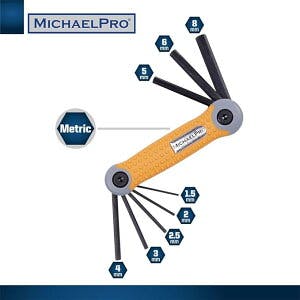 ろむかくれんち メトリック 六角レンチセット ロング9本セット 1.5, 2, 2.5, 3, 4, 5