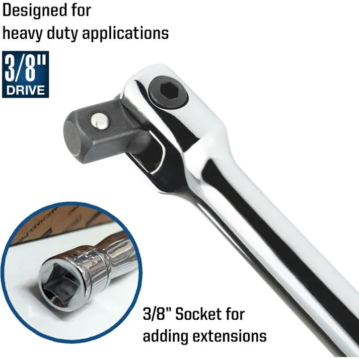 3/8インチドライブ エクステンションブレーカーバー フレックスヘッド 12インチ マイケルプロ MP007001 工具 整備用品 メンテナンス 修理 DIY 自動車 軽自動車 大型車 自動車やバイクの整備に MichaelPro
