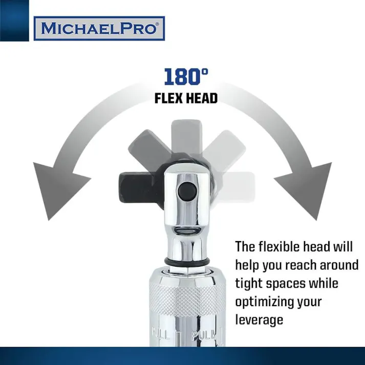1/2インチドライブ 伸縮式ブレーカーバー フレックスヘッド 15-24インチ マイケルプロ MP007002 工具 整備用品 メンテナンス 修理 DIY 自動車 軽自動車 大型車 自動車やバイクの整備に MichaelPro