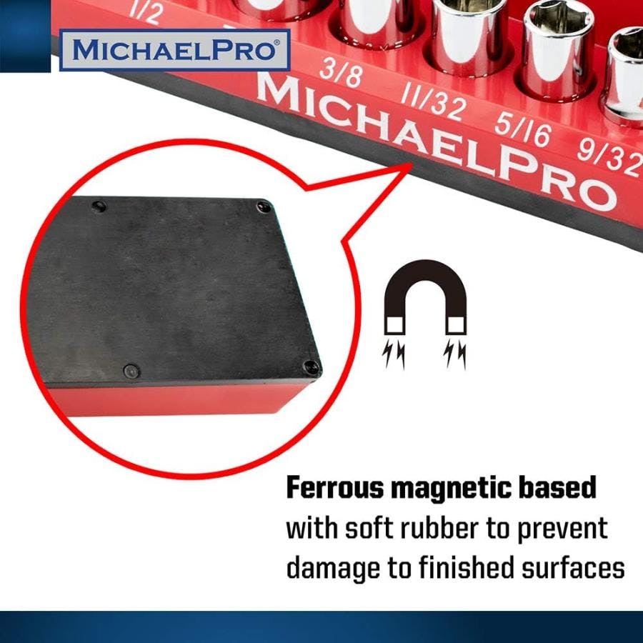 マグネットソケットホルダー赤 SAE 3個セット マグネット式