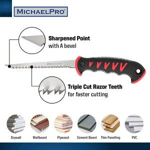 6インチ ハンドソー のこぎり 石膏ボード 壁板 合板/ベニヤ板