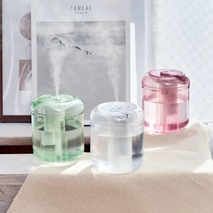 充電式miniクリア加湿器 LEDライト付 ホワイト ライフオンプロダクツ LCAHF006-WH