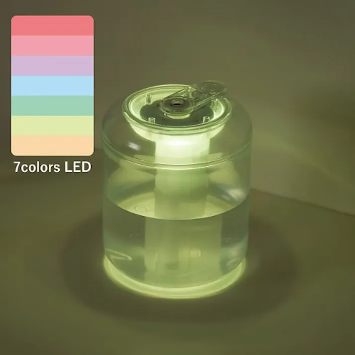 充電式miniクリア加湿器 LEDライト付 スモーキーピンク ライフオンプロダクツ LCAHF006-SP