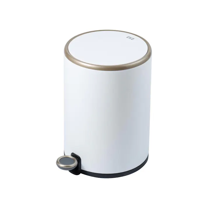 EKO コスモ ステップビン 9L ペダル式 EK-9330P-9L イーケーオー【ペダル式ごみ箱 ゴミ箱 ダストボックス 9リットル スタイリッシュ 取っ手付き リビング 正規販売店】ホワイト
