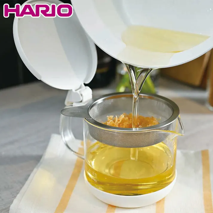 ハリオ ガラスのある生活 ガラスのコンパクトオイルポット HARIO GOP-300-W【油ポット 油こし器 油入れ 300ml 揚げ物 耐熱ガラス 食洗機対応】ガラスのコンパクトオイルポット