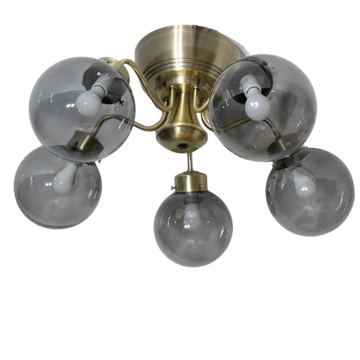 村上工作所 CAROL5 シャンデリア 5灯 ゴールド グレー 電球なし MLH-512GD_GY