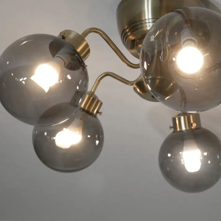 村上工作所 CAROL5 シャンデリア 5灯 ゴールド グレー 電球なし MLH-512GD_GY