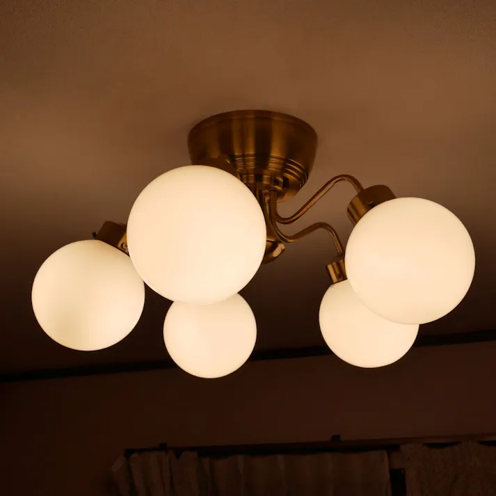 村上工作所 CAROL5 シャンデリア 5灯 ゴールド ホワイト 電球なし MLH-512GD_WH