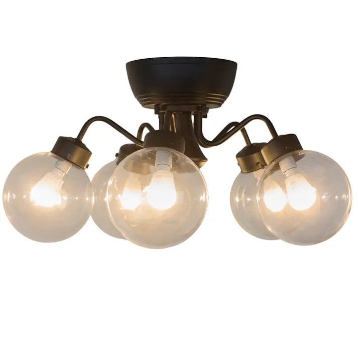 村上工作所 CAROL5 シャンデリア 5灯 ブラック クリア 電球なし MLH-512BK_CL