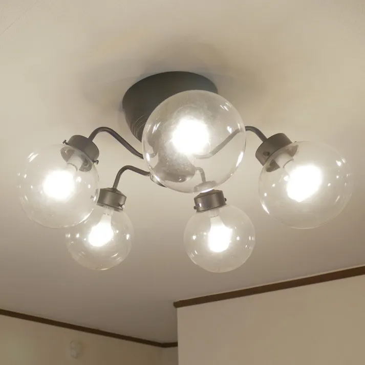 村上工作所 CAROL5 シャンデリア 5灯 ブラック クリア 電球なし MLH-512BK_CL