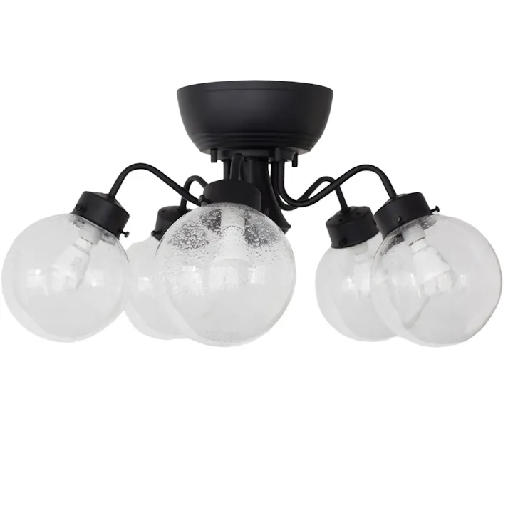 村上工作所 CAROL5 シャンデリア 5灯 ブラック クリアバブル 電球なし MLH-512BK_CB