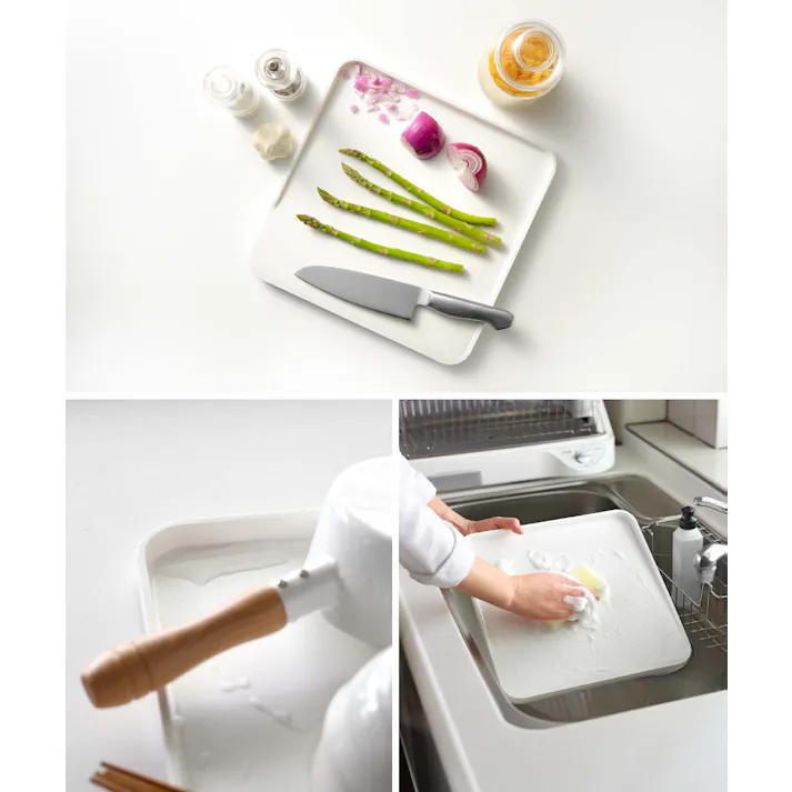 オークス レイエ フチ付きまな板 LES3207【まな板 カッティングボード こぼれにくい バット 揚げ物 食洗機対応 leye AUX 日本製】