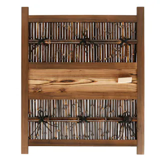 天然素材・国産品 黒竹二段木戸W750xH1200mm右取手