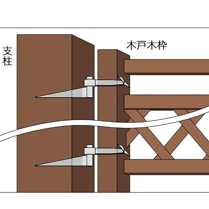 天然素材・国産品 萩入白枝折戸巾750×高さ1050mm 肘坪付き