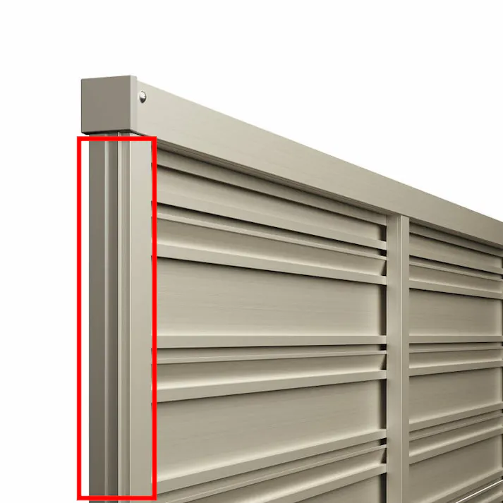 キロスタイル たてスリット通風フェンス2 端部カバー T80  ブラック