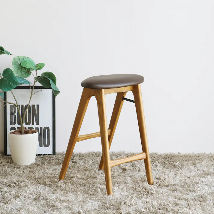 折りたためるチェア ヴィンテージ、カフェスタイルのインテリアに合うFolding Stool - butler- ブラウン