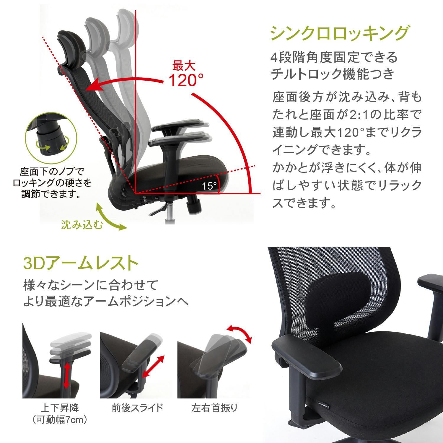 オフィスチェア デスクチェア　新品 ニトリ オフィスチェア ワークチェア デスクチェア(OC502 GR/BK