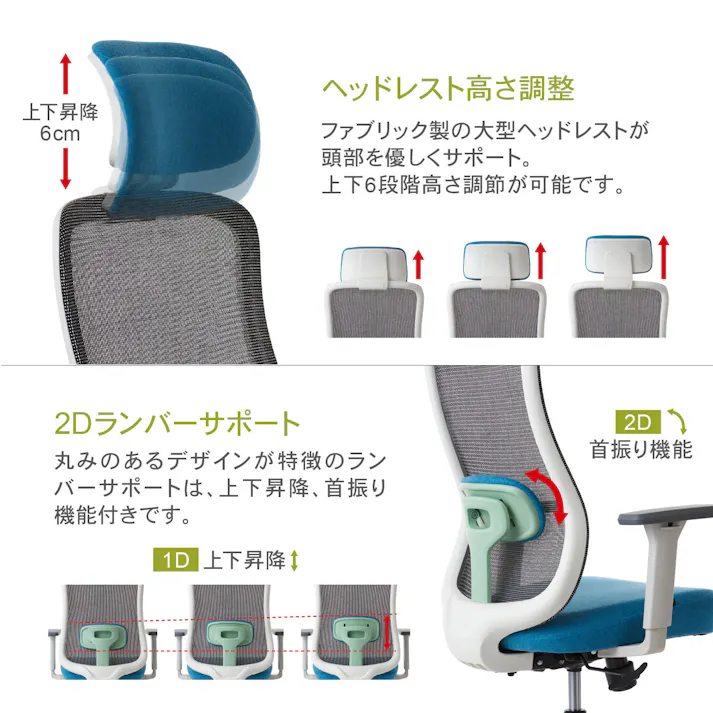 ROOM WORKS (ルームワークス) M2ホワイト ワークチェア デスクチェア オフィスチェア PCチェア 北欧モダン RM2-WEM エメラルド