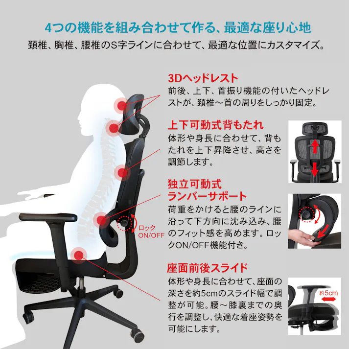 ROOM WORKS (ルームワークス) M6 多機能ファブリックメッシュワークチェア デスクチェア オフィスチェア PCチェア 低座面 モールド座面 シートスライド フットレスト RM6-GR グリーン