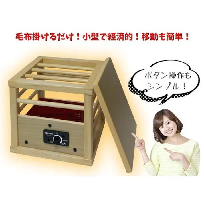 TEKNOS コタツ 木目調 天板付 一人用こたつ 100W ASK-101