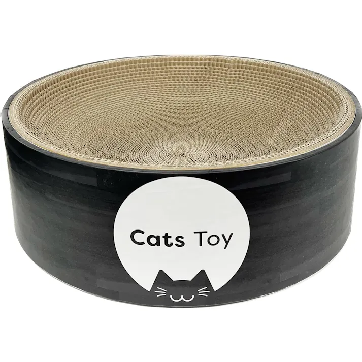 Cats toy キャッツ トイ ボウル ブラック 猫 爪研ぎ 爪とぎベッド 段ボール 直径40cm×深さ13cm 爪とぎボウル 爪とぎ つめとぎ