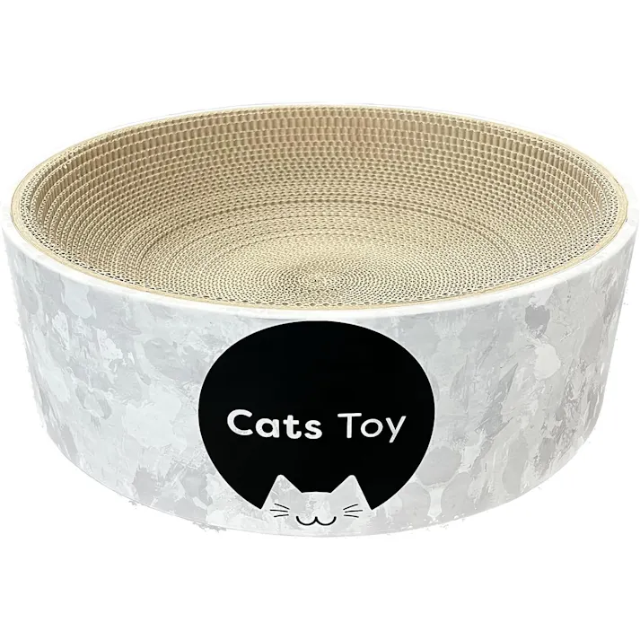 Cats toy キャッツ トイ ボウル グレー 猫 爪研ぎ 爪とぎベッド 段ボール 直径40cm×深さ13cm 爪とぎボウル 爪とぎ つめとぎ