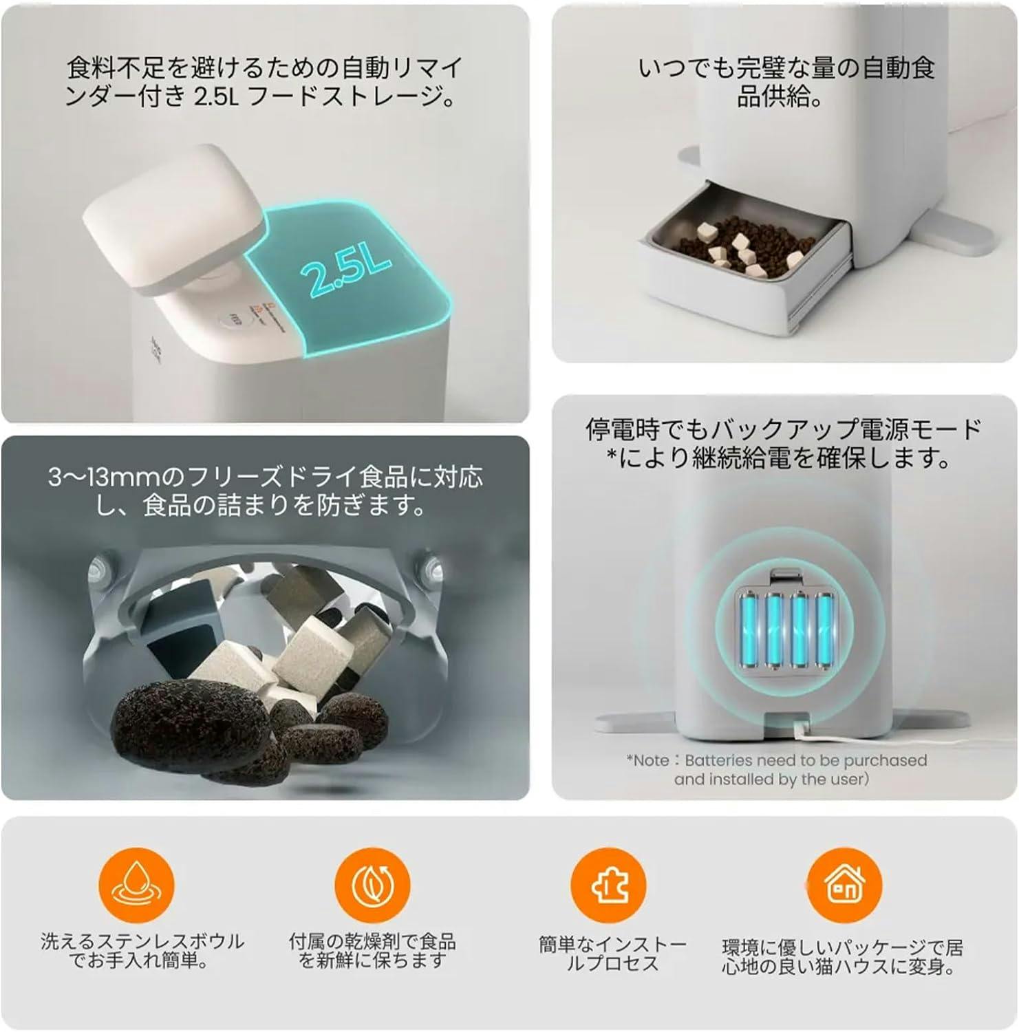 自動給餌器 猫用 スマート 見守りロボット AIカメラ レーザー 見守りカメラ 猫用スマートコンパニオンロボット OSitter AI 360ビュー 見守り