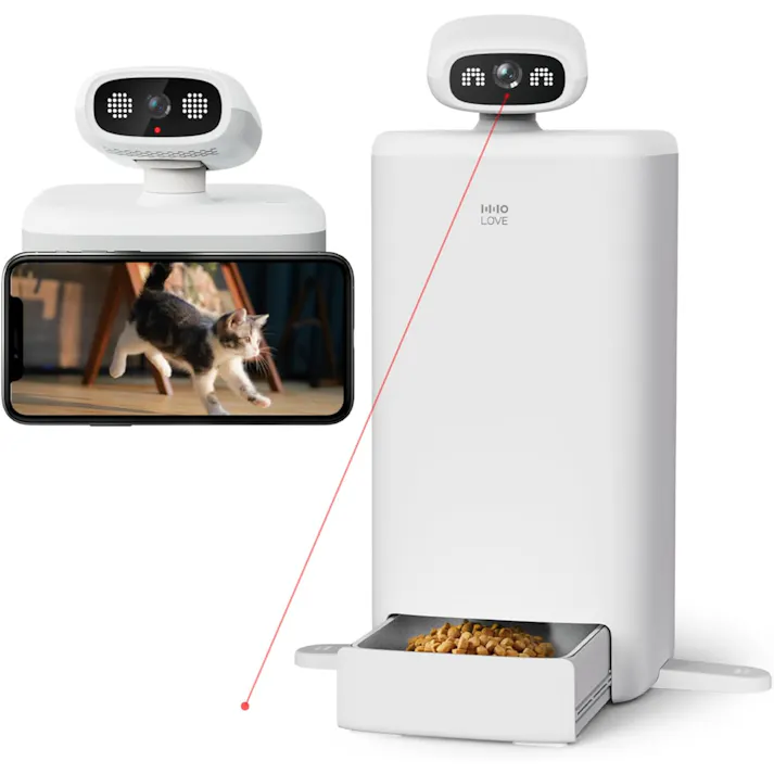 猫用スマートコンパニオンロボット OSitter AI 360ビュー 見守りカメラ 自動給餌器