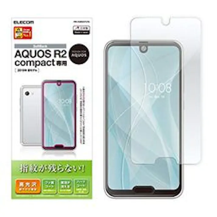 AQUOS R2 compact 液晶保護フィルム 防指紋 高光沢 PM-AQR2CFLFG